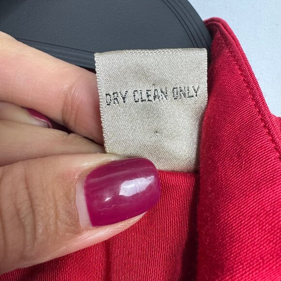 Vintage 80s‎ Liz Claiborne Red Dress Size 2 Petite Button-Front Peplum Dress - Picture 6 of 9